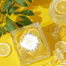 Budget Main Squeeze Lemon Wreath Bridal Shower Ronde Sticker