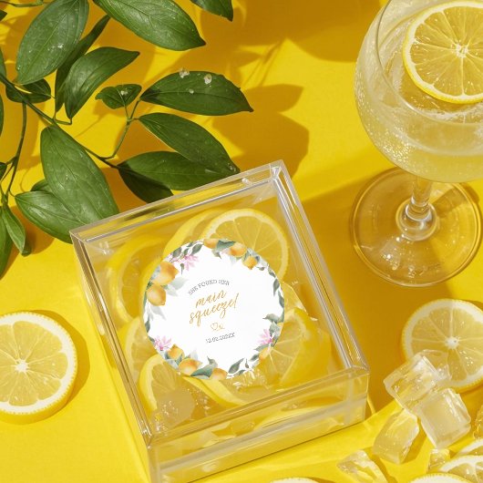 Budget Main Squeeze Lemon Wreath Bridal Shower Ronde Sticker