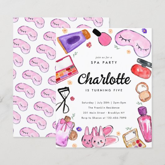 Budget make-up meisjes pyjama sluimer spa verjaard (Voorkant / Achterkant)