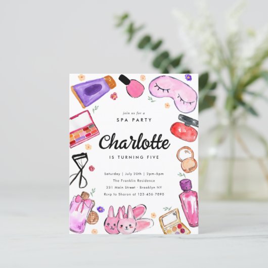 Budget make-up meisjes pyjama sluimer spa verjaard (Staand voorkant)