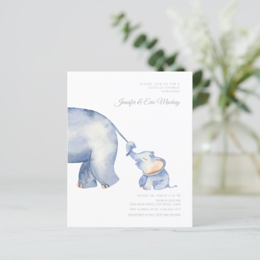 Budget Mama en Baby Elephant Baby shower (Staand voorkant)