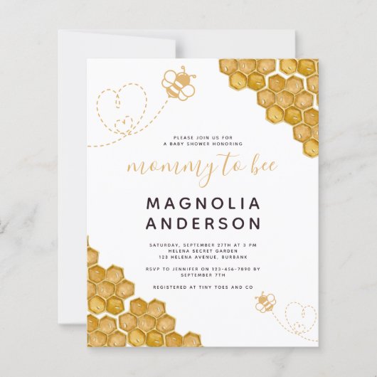 Budget mammie om Baby shower uit te nodigen (Voorkant)