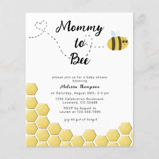 Budget mammie om schattig Baby shower uitnodiging (Voorkant)