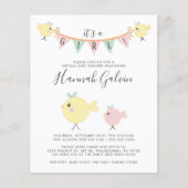 Budget mammird Virtual Baby Girl Shower nodigt uit (Voorkant)