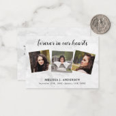 Budget Marble 3 Foto Sympathie Funeral Dank u Notitiekaartje (Voorkant / Achterkant in situ)