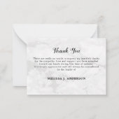 Budget Marble 3 Foto Sympathie Funeral Dank u Notitiekaartje (Achterkant)