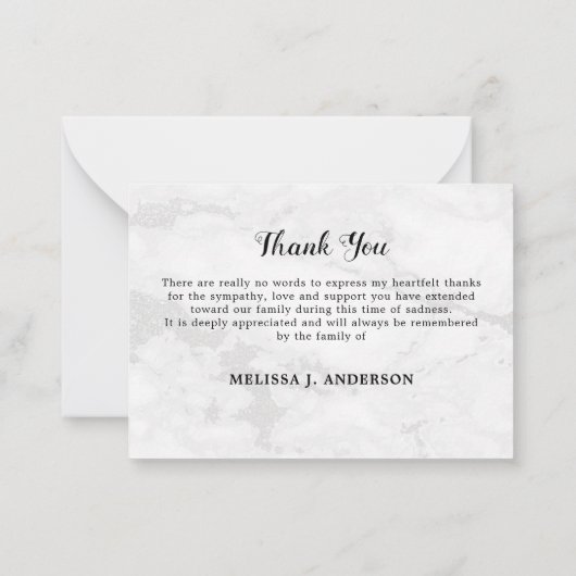 Budget Marble 3 Foto Sympathie Funeral Dank u Notitiekaartje (Achterkant)