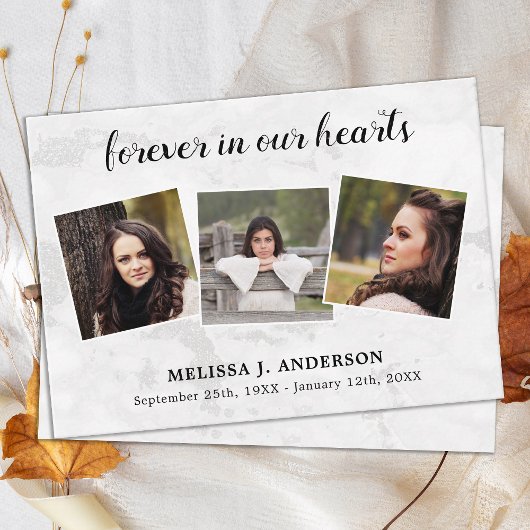 Budget Marble 3 Foto Sympathie Funeral Dank u Notitiekaartje