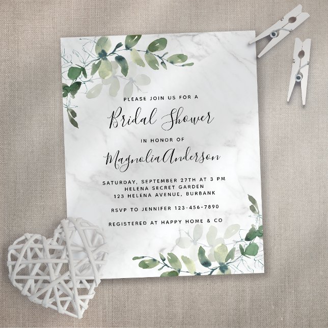 BUDGET Marble Eucalyptus Bridal Shower Invision (Creator heeft geüpload)