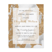 Budget Marble Gold Bridal Shower - uitnodiging