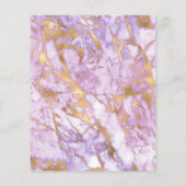 Budget Marble Lavender Gold Wedding Uitnodiging (Achterkant)