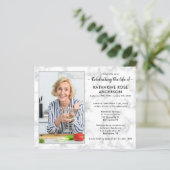 Budget Marble Photo Celebration Of Life Invitation (Staand voorkant)