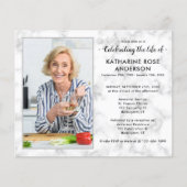 Budget Marble Photo Celebration Of Life Invitation (Voorkant)