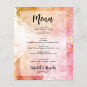 Budget Marble Wedding Menu Flyer (Voorkant)