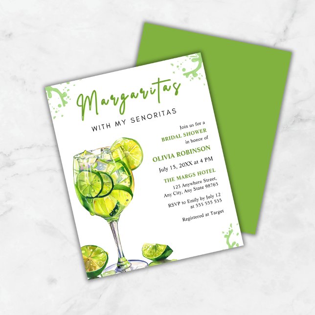 Budget Margaritas & Senoritas Vrijgezellenfeest Ui (Budget Margaritas with my Senoritas Bridal Shower Invitation )