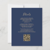 Budget Marine Blauw Goud Glitter QR Code Huwelijk (Achterkant)