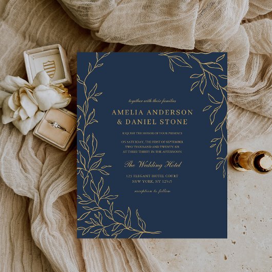 Budget Marine Blauw Goud Uitnodiging Flyer