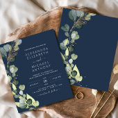 Budget Marine Blauw Groen Eucalyptus bruiloft Flyer