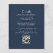 Budget Marine Blauw Monogram Crest QR Code Huwelij (Achterkant)