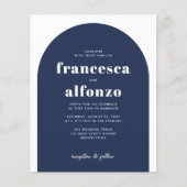 Budget Marine Blauw RSVP QR Code Retro Foto Bruilo (Voorkant)