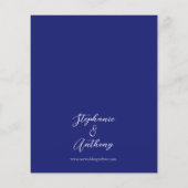 Budget Marine Blauw Wit Bloemen Bruiloft Uitnodigi (Achterkant)