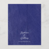 Budget Marine Blauw Wit Bloemen Bruiloft Uitnodigi (Achterkant)