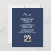 Budget Marine Blauw Zilver Glitter QR Code Huwelij (Achterkant)