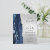 Budget Marine Blauwe Agaat Zilveren Huwelijk (Staand voorkant)