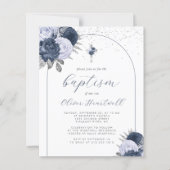 Budget Marine Blauwe Bloemboog Kruis Jongens Doop (Voorkant)