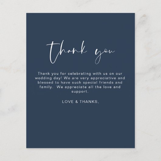 Budget Marine Blauwe bruiloft Dank u kaart (Achterkant)