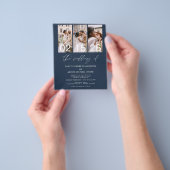 Budget Marine Blauwe Foto QR-code Uitnodiging voor Flyer (Hand)