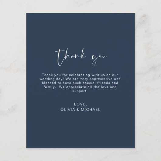 Budget Marine Blauwe Huwelijk Dank u Foto Flyer (Achterkant)