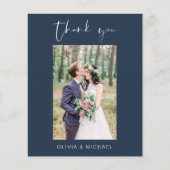 Budget Marine Blauwe Huwelijk Dank u Foto Flyer (Voorkant)