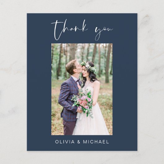 Budget Marine Blauwe Huwelijk Dank u Foto Flyer (Voorkant)