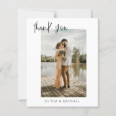 Budget Marine Blauwe Trouwfoto Dank u kaart (Voorkant)