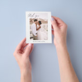 Budget Marine Blauwe Trouwfoto Dank u kaarten (Hand)