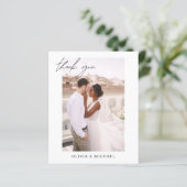 Budget Marine Blauwe Trouwfoto Dank u kaarten (Staand voorkant)