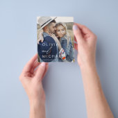 Budget Marine Blauwe Typografie Save the Date Foto Flyer (Hand)