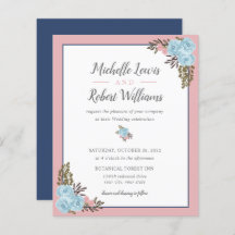BUDGET  marine Blue Pink Floral bruiloft