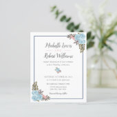 BUDGET marine Blue Pink Floral bruiloft (Staand voorkant)