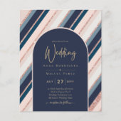 BUDGET marine Blush Pink Rose Gold Wedding INVITE (Voorkant)