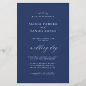 Budget marine en witte foto bruiloft uitnodiging flyer (Voorkant)