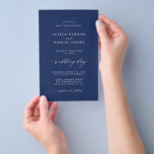 Budget marine en witte foto bruiloft uitnodiging flyer (Hand)