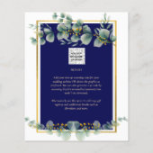BUDGET MARINE GOUD Eucalyptus Huwelijksuitnodiging Flyer (Achterkant)