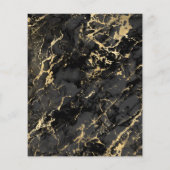 Budget Marmer Black Gold Weduwen Uitnodiging (Achterkant)