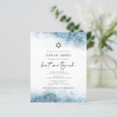 Budget Marmer Blauw Zilveren Vleermuis Mitzvah Uit (Staand voorkant)