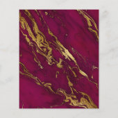 Budget Marmer Burgundy Red Gold Weduwen Uitnodigin (Achterkant)