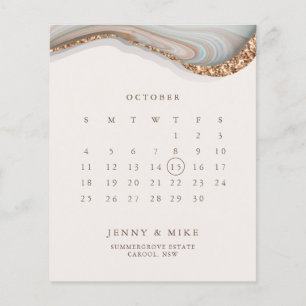 BUDGET Marmer Calendar Arch Save the Date Flyer
