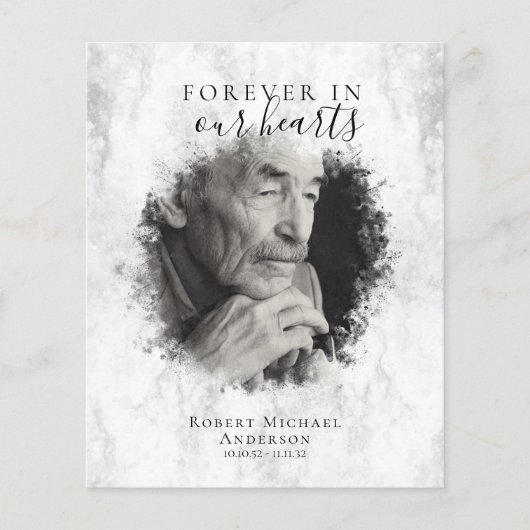 BUDGET Marmer Photo Funeral Programme (Voorkant)