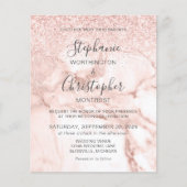 Budget Marmer Roos Gold Glitter Weddenschap (Voorkant)